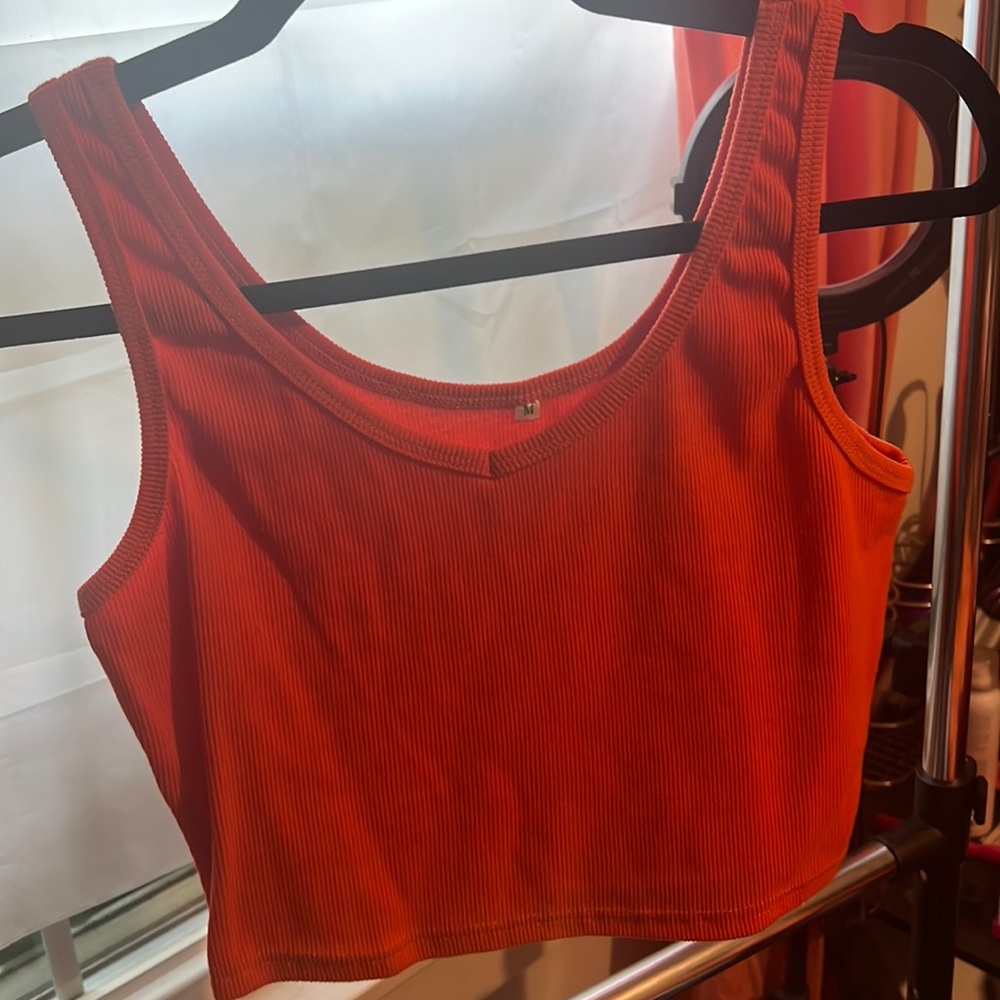 Orange tank crop top
